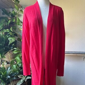 New Loft Raspberry 100% Cotton Open Front Cardigan size L